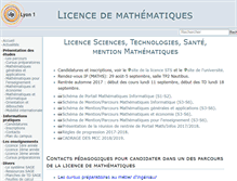 Tablet Screenshot of licence-math.univ-lyon1.fr